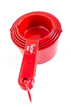 Red measuring cup set Stock Photos