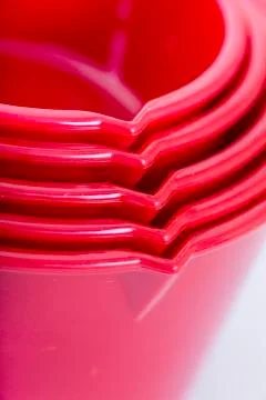 Red measuring cup set Stock Photos