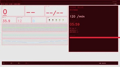 Red Medical Code Blue HUD Interface Element Stock Footage 334690217