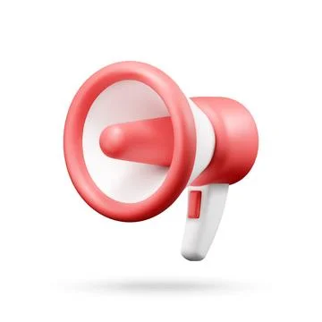 Red megaphone icon in 3d Stock-Illustration