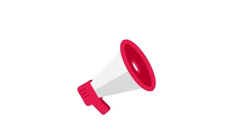 Red Megaphone Icon Isolated on White Background Stock Footage 342320606