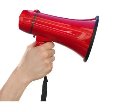 Red megaphone isolated Stock Photos