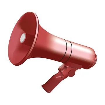 Red megaphone isolated on white background, real vector illustration Stock Illustration