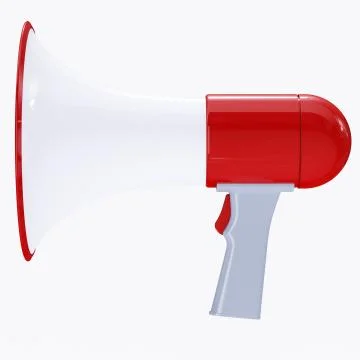 Red megaphone with red button Ilustração Stock
