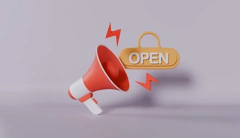 Red Megaphone sign on notification speech bubble on pink color background Stock Illustration
