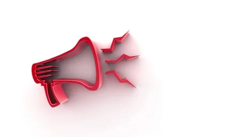 Red Megaphone on a white background Video stock 125032172