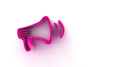 Red Megaphone on a white background Stock Footage 125032175