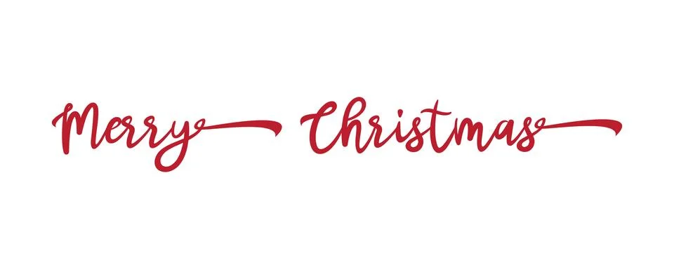Red Merry Christmas Elegant Script Lettering Stock Illustration