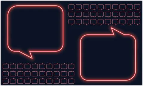 Red message box on both side, above the black background Stock Illustration