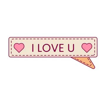 Red message bubble with heart isolated on a white background Stock Illustration