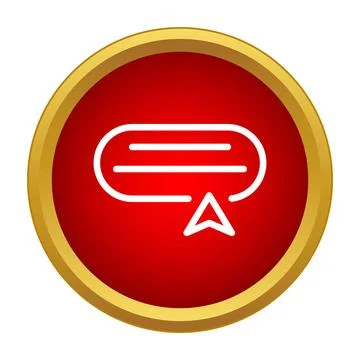 Red message icon with cursor clicking text field Stock Illustration