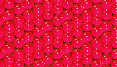 Red metaballs seamless pattern. 3d illustration. イラスト素材