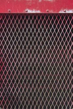 Red metal grate pattern Stock Photos