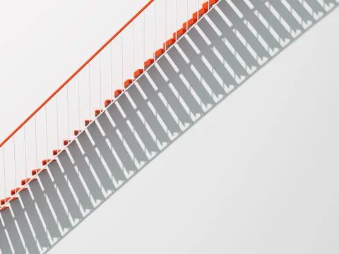 Red metal stairs with shadow pattern 3 d Illustrazione stock