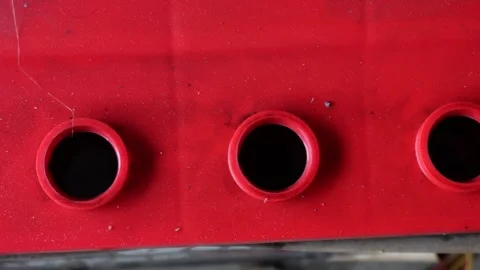 Red Metal Surface Stock Footage 340789534