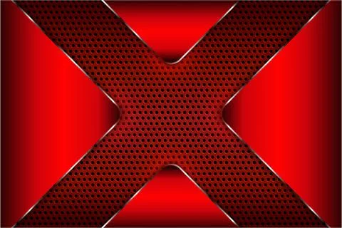 Red metal technology background. Illustrazione stock