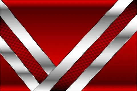 Red metal technology with hexagon pattern. Stock Illustration