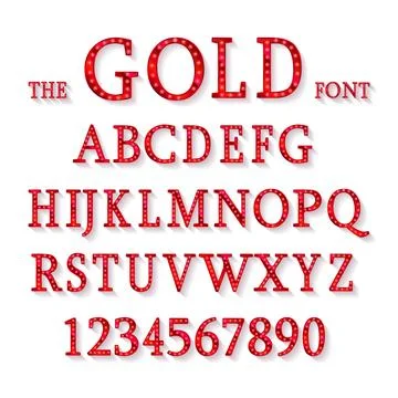 Red metallic font. Stock Illustration