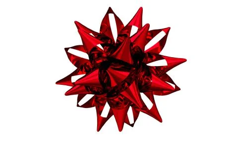 Red Metallic Gift Bow Stock Illustration