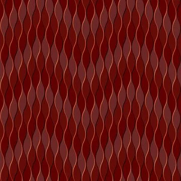 Red metallic  seamless pattern with vertical curvy  lines. Stock Illustration