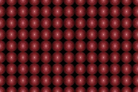 Red metallic shiny glowing light circles pattern glow bright shine lights Stock Illustration