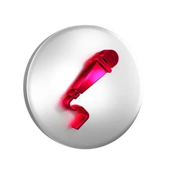 Red Microphone icon isolated on transparent background. On air radio mic micr Illustrazione stock