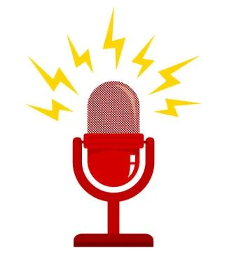 Red microphone. Stock Illustration