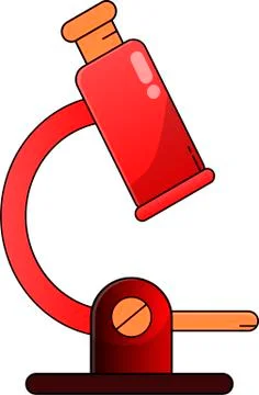 Red microscope - logo icon Stock Illustration