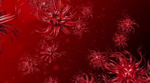 Red Microscopic Universe Stock Footage 40647863