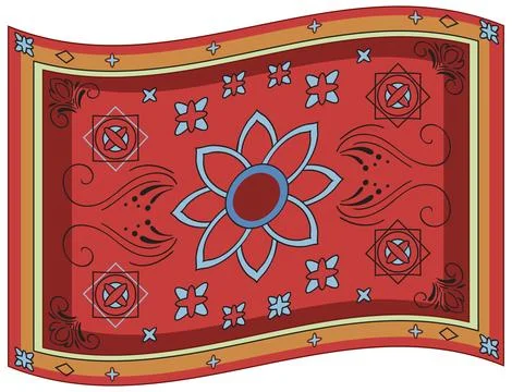 Red Middle Eastern Ornamental Carpet Vector Illustration 库存插图