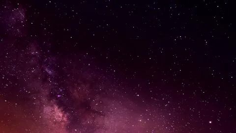 Red milky way in night sky - stars panorama - time lapse - background galaxy Stock Footage 146100150