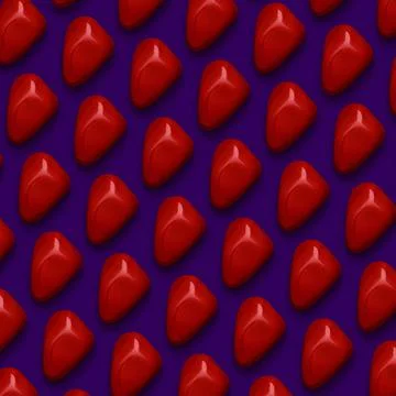Red Mineral Gemstones composition 3D illustration Render. Stock Illustration