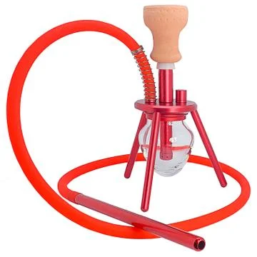Red mini hookah on an isolated background Foto stock