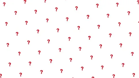 Red mini question icons drift upward with gentle rotation on a white background Stock Footage 315418438
