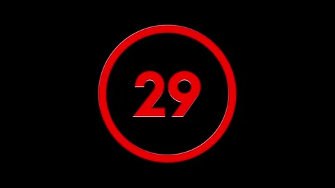 Red Minimal Circular Countdown 30 Seconds 4K Stock Footage 318510650