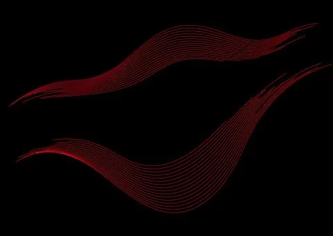 Red minimal wavy lines abstract futuristic tech background 库存插图