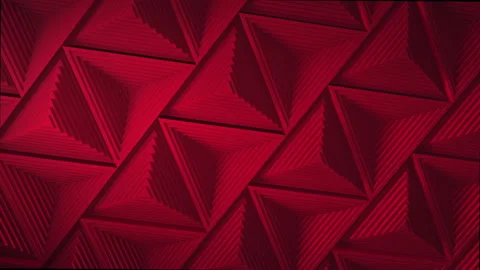 Red minimalism. A mosaic surface with moving black triangles. Abstract geometric Stock Footage 157150058