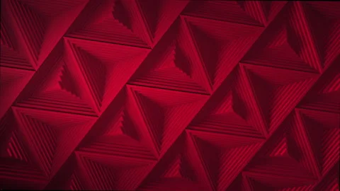 Red minimalism. A mosaic surface with moving black triangles. Abstract geometric Stock Footage 157152942