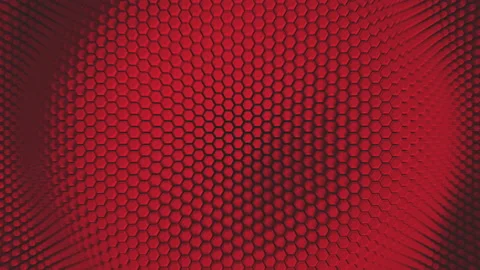Red minimalism. Mosaic surface with moving hexagons. Abstract geometric backgrou Stock Footage 163867019