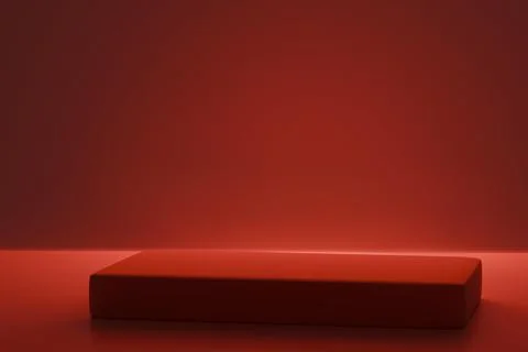 Red minimalistic platform with soft lighting Stock Illustration