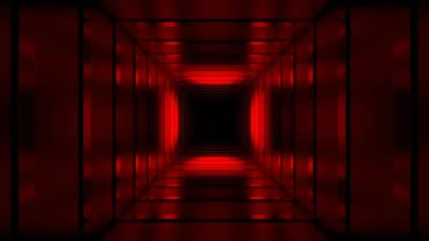 Red Minimalistic Square Fantasy Corridor Background VJ Loop in 4K Stockbeeldmateriaal 328358008