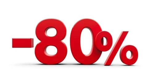 Red minus eighty percent Stock Illustration