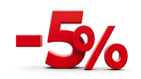 Red minus five percent Stock Illustration