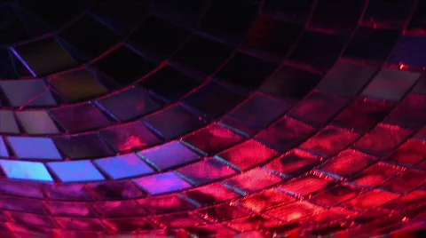 Red mirror ball close up Stock Footage
