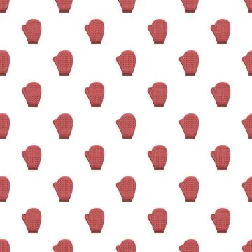 Red mitten pattern for winter clothing background Stock Illustration