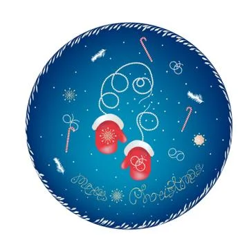 Red mittens Illustrazione stock