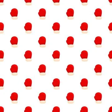 Red mittens pattern for winter holidays background Stock Illustration
