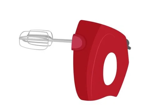 Red mixer kitchen tool isolated on white background. Vector illustration. Stock Illustration