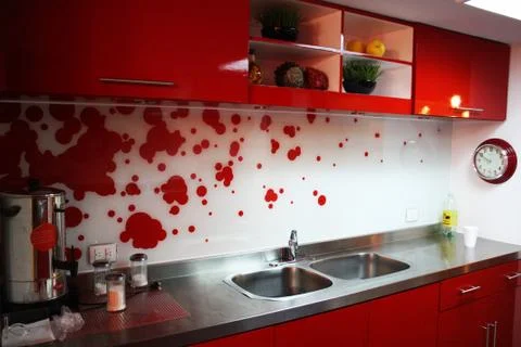 The red modern kitchen Foto stock