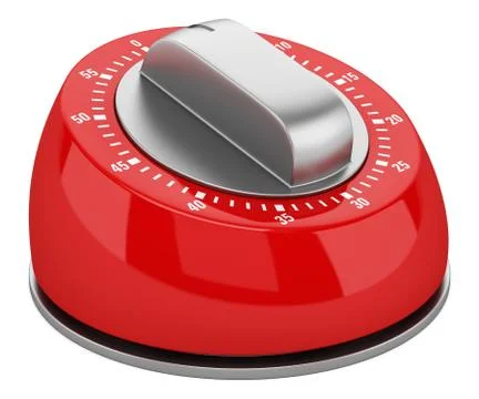 Red modern kitchen timer isolated on white background Illustrazione stock